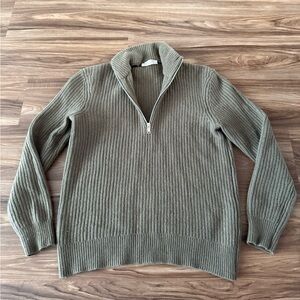 Everlane Wool Quarter Zip Half Zip Wool Sweater M